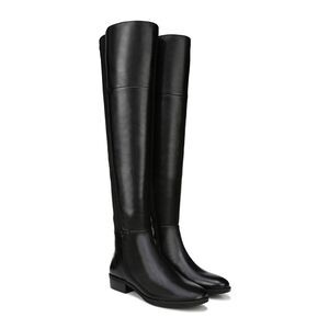 NWT SAM EDELMAN Womens Black Stretch-Insets Pam Almond Leather Boots Shoes 9.5